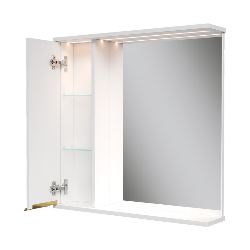 Зеркало-шкаф  LottyGold 70, подвесной, левый, белый, VOLNA