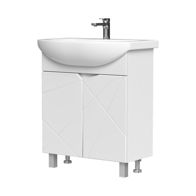 Тумба Pronto 70, напольная, 2 дв., белая (под раковину Балтика 70), VOLNA