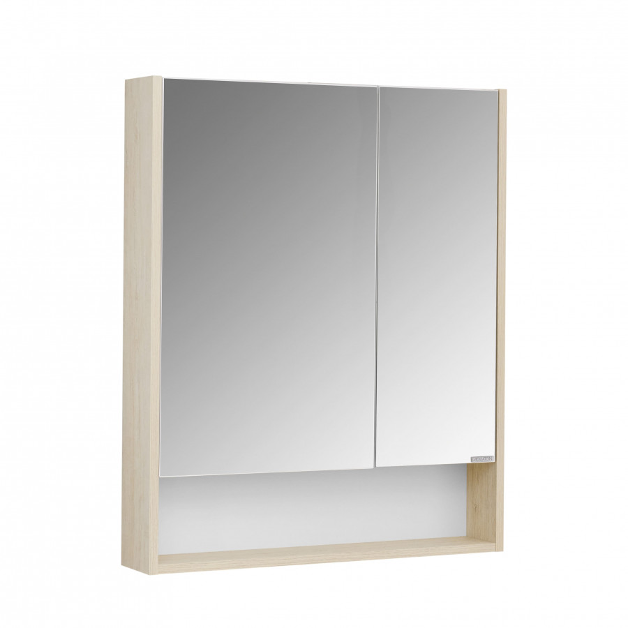 Зеркальный шкаф СКАНДИ 70, белый, дуб верона