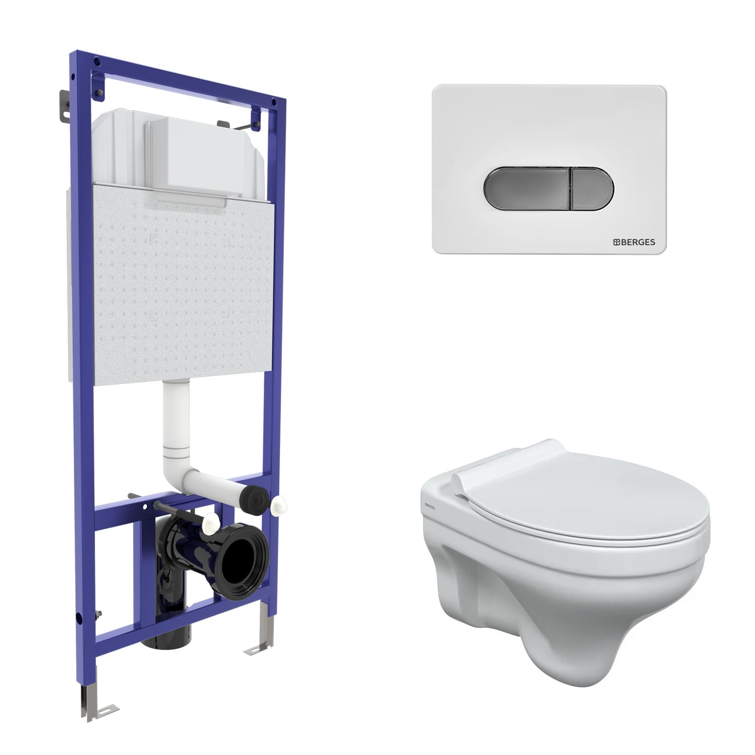 Комплект: инсталляция NOVUM, кнопка D7 белая/хром глянец, унитаз ALBIT S, сиденье дюропласт Top Slim