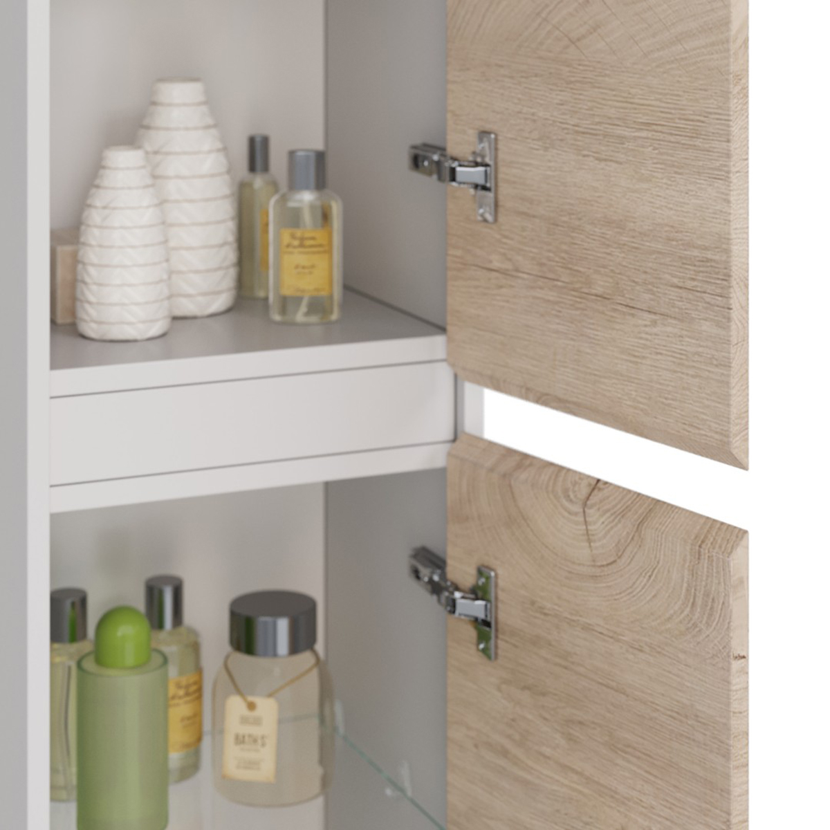 Пенал Lemark COMBI 35 см подвесной/напольный, 2-х дверный, открывание лев/прав, цвет фасада: Дуб кан