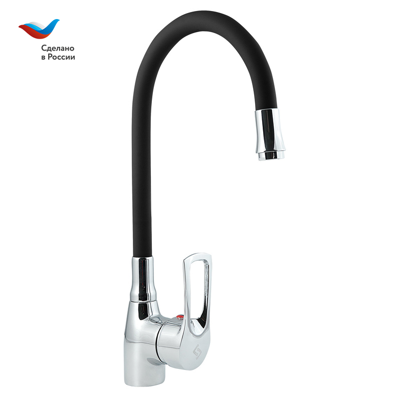 Смеситель для кухни СЛАВЕН Прораб СЛ-ОД-Ц2Ч черный/хром
