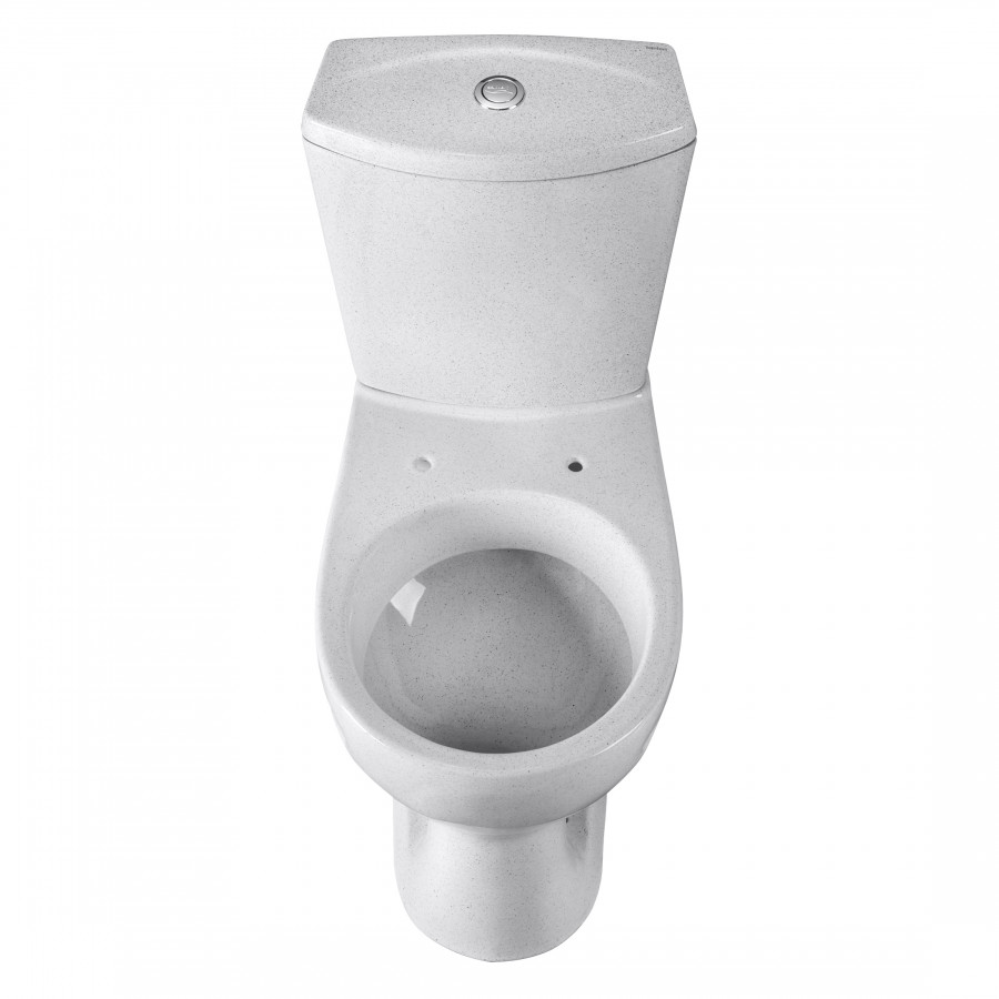 Унитаз-компакт "Ультра" косой выпуск с кнопочной арматурой и сиденьем,крап на белом