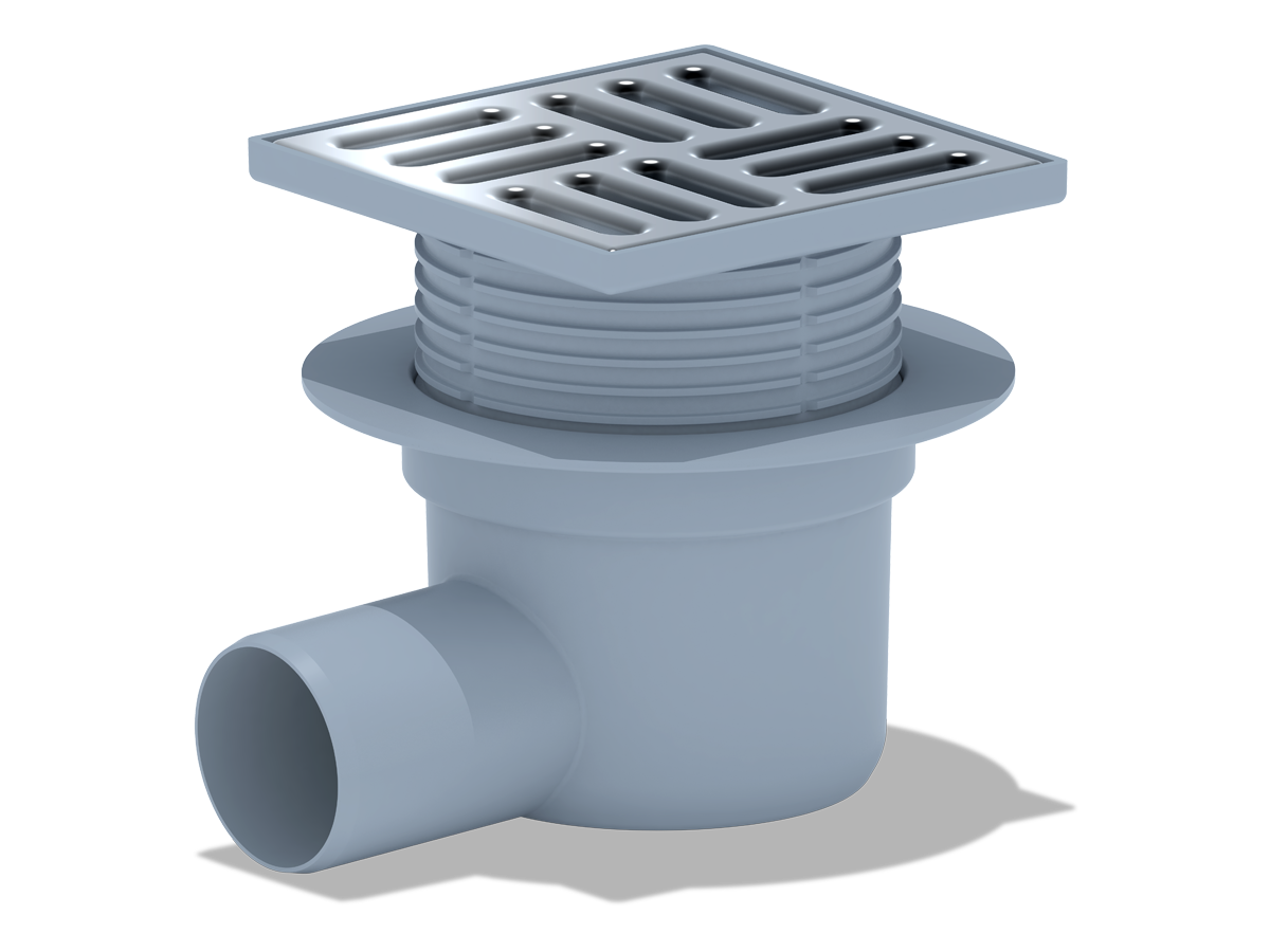 Трап гориз.вып.50 регул. с реш. 12x12 металл. сухой, ANI PLAST