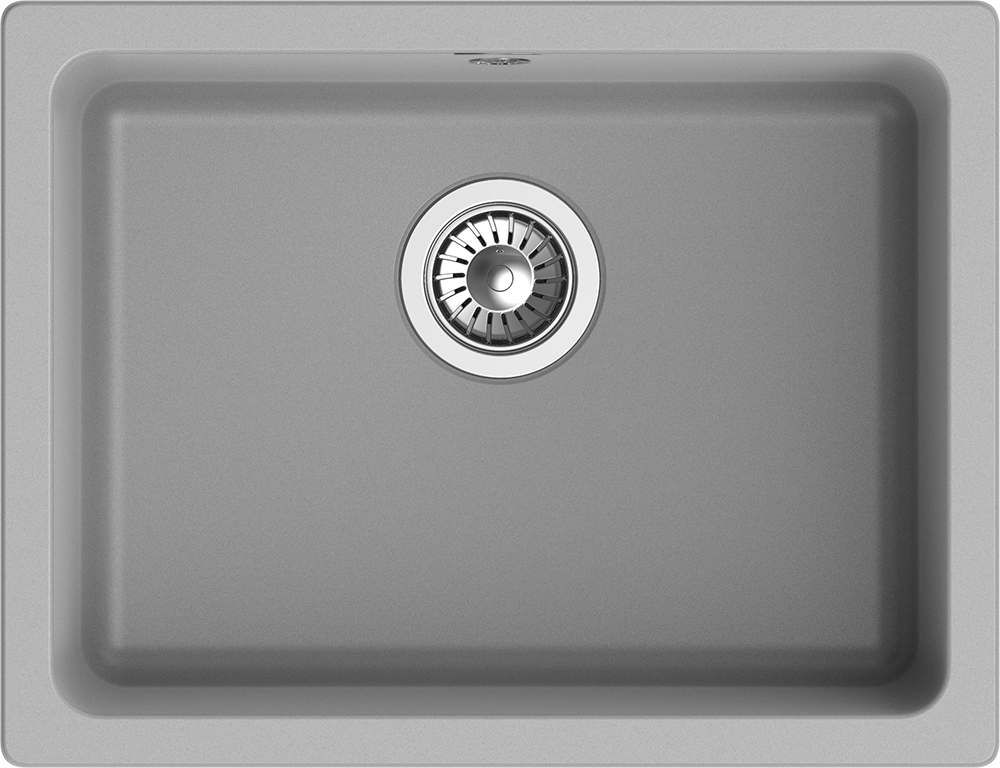 RIVELATO Мойка BERKANA 50 подст.монтаж 1-чаш 560*430 grigio metallizzato арт.