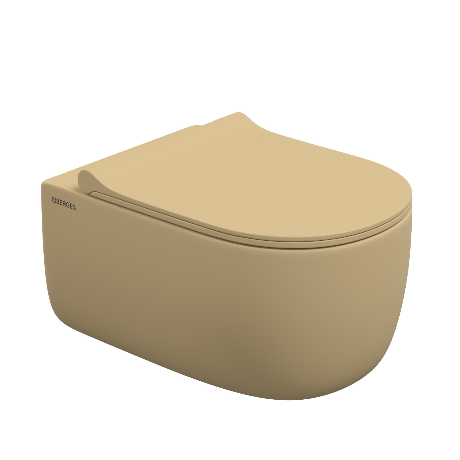 Унитаз подвесной EGO XL, микролифт, быстросъемное, кашемир матовый, BERGES