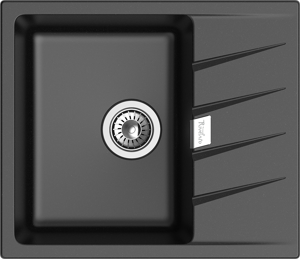 RIVELATO Мойка RAUM 58  1-чаша 580*500мм nero арт.