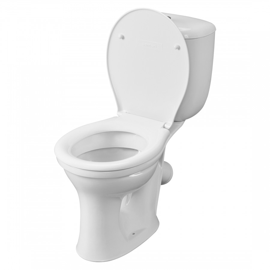 Унитаз-компакт Виктория косой выпуск,  с бачком Виктория н/п., кнопочной арматурой и сиденьем  SANTE