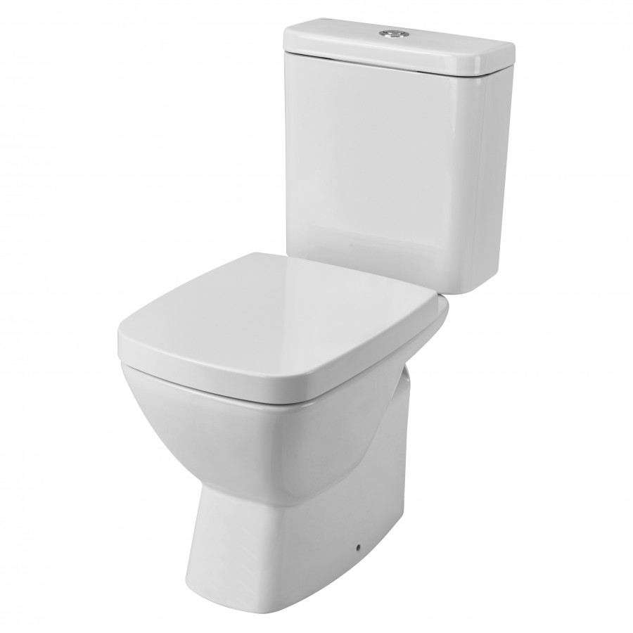 НЕО Унитаз-компакт, горизонт. выпуск, 2-х реж. арматура, сиденье дюропласт. САНТЕК