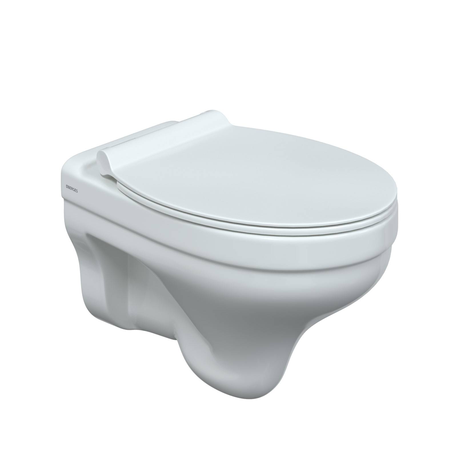 Унитаз подвесной ALBIT S Rimless, сиденье Top Slim SO, микролифт, быстросъем, белый, BERGES