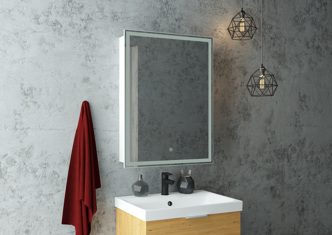 Зеркало-шкаф Allure LED 550х800 правый с розеткой