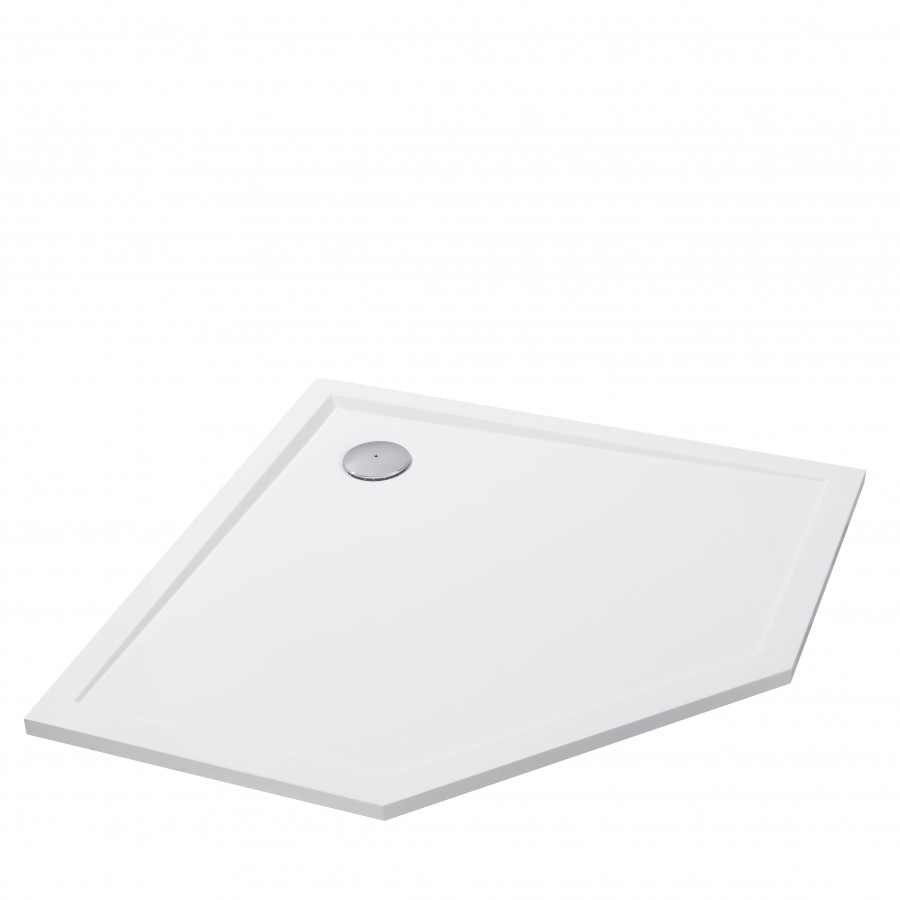 Поддон "Калифорния 100х100" пятиугольный, литьев.мрамор, бел.