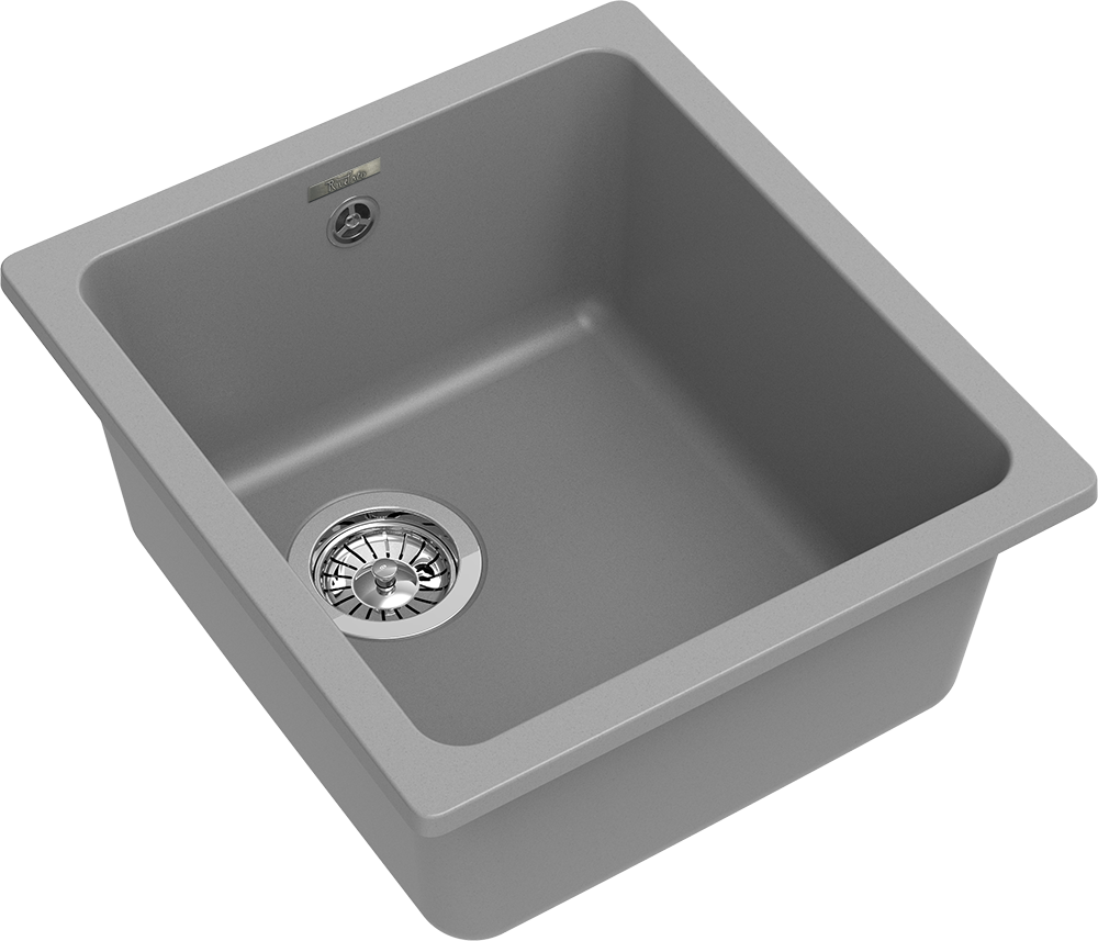 RIVELATO Мойка BERKANA 35 подст.монтаж 1-чаш 415*455 grigio metallizzato арт.