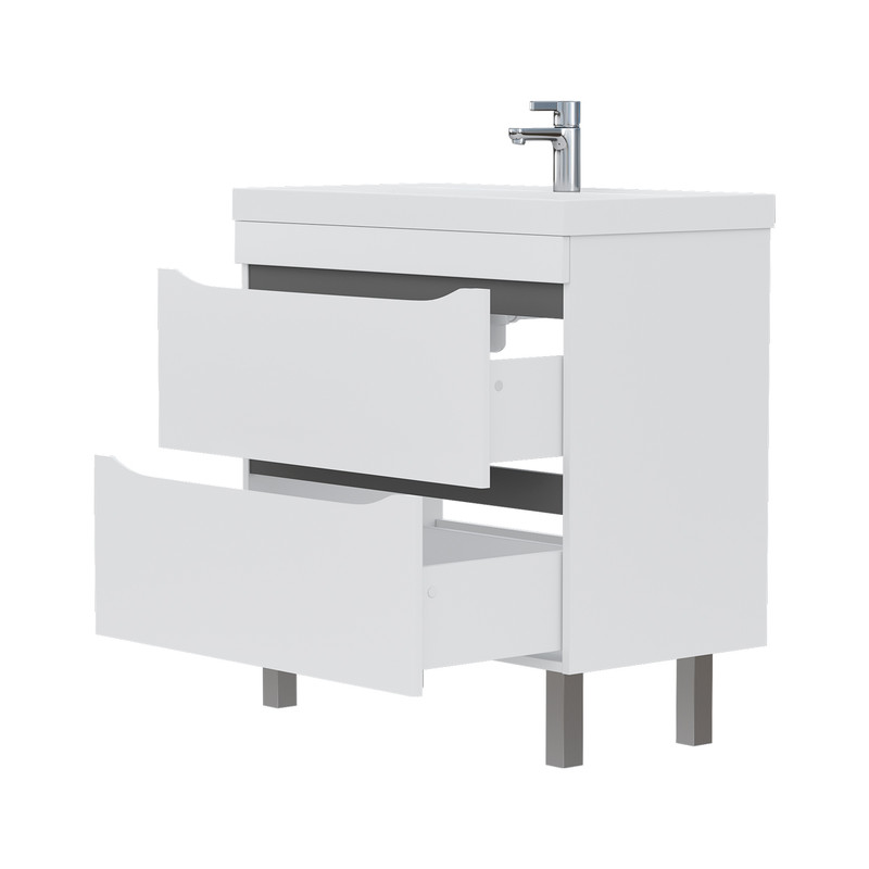 Тумба Prime 80, подвесная, 2 ящ., белый/темно-серый (под раковину 78857(80), VOLNA