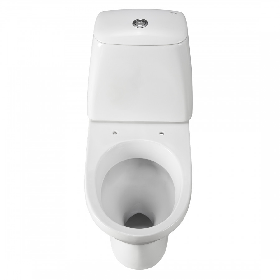 Унитаз-компакт "Соната" косой выпуск, 1 сорт, с кнопочной арматурой и сиденьем  SANTERI