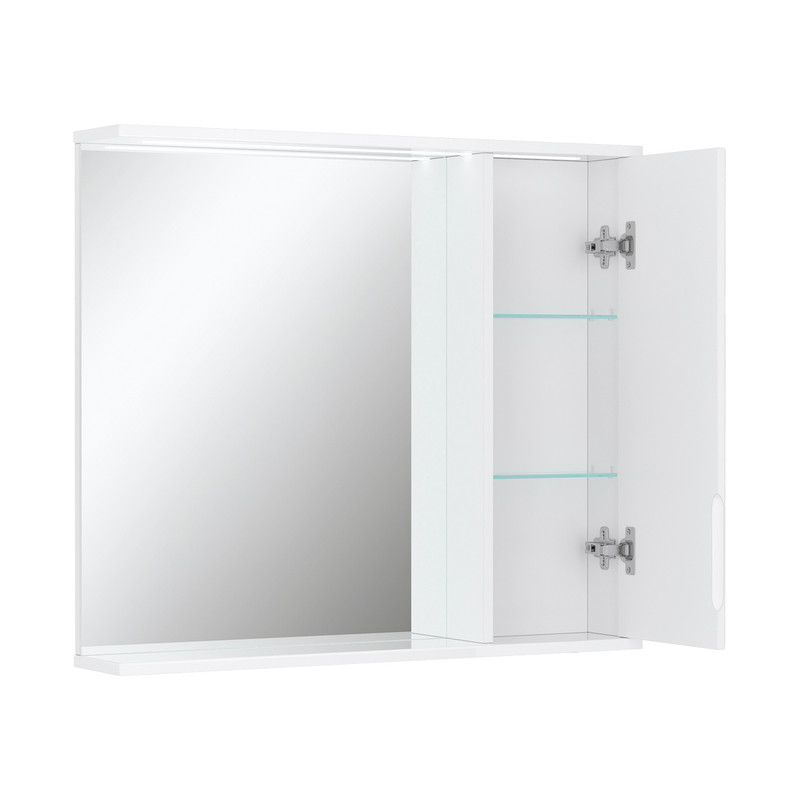 Зеркало-шкаф Joli 80, с LED подсветкой, правый, белый, VOLNA