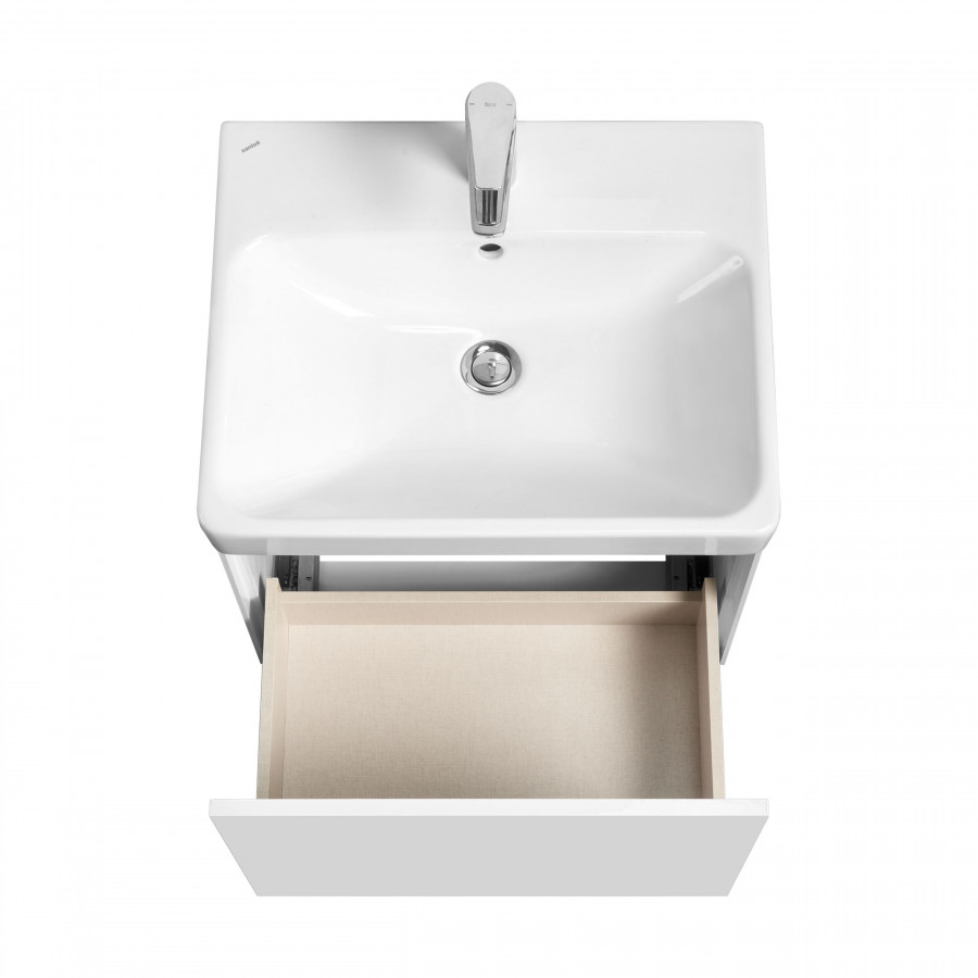 Тумба АСТИ 55, белый матовый/белый глянец  (под раковину АДРИАНА 55)