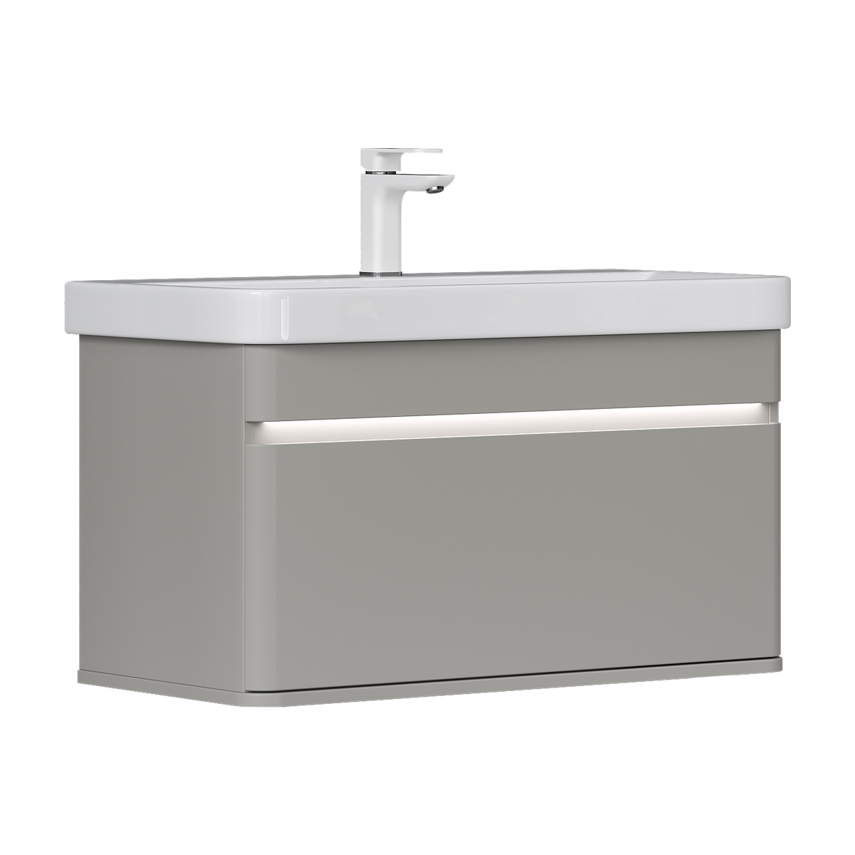 Тумба EQUIL Elegante 80 подвесная 1 ящ. амарок/белый (под раковину 9595-80)