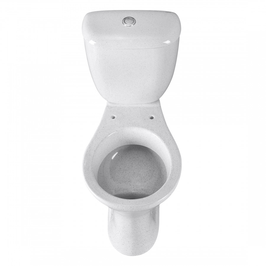 Унитаз-компакт Виктория косой выпуск, н/п., кноп. арматурой и сиденьем полипропилен, крап на белом S