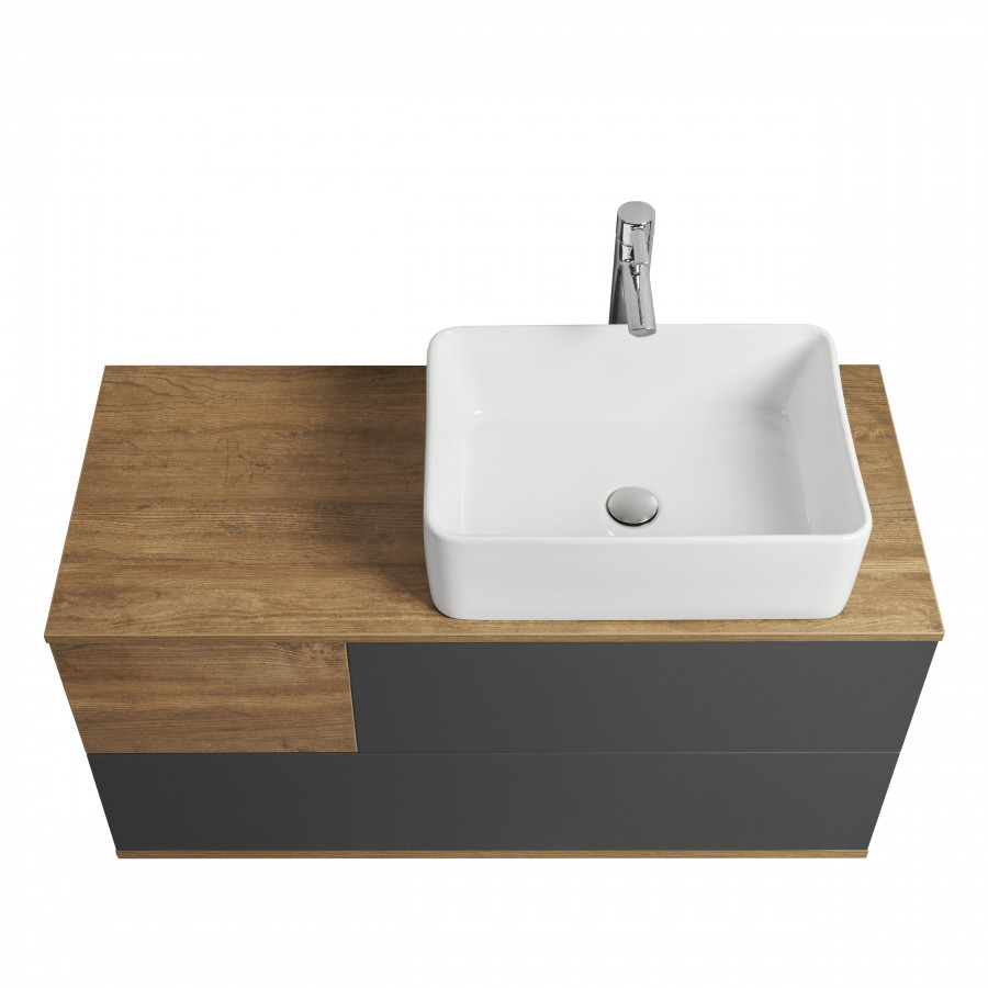 Тумба ТЕРРА 105, дуб кантри, антрацит (под раковину MILA 35, Одри 42, Лола 60)