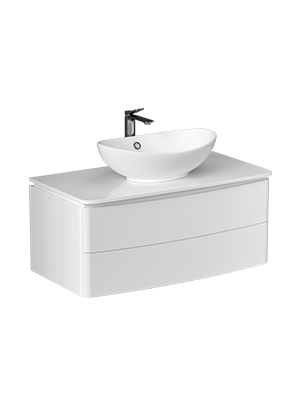 Тумба под раковину VELVEX Luna 1000-0-2 со столешницей навесная белый