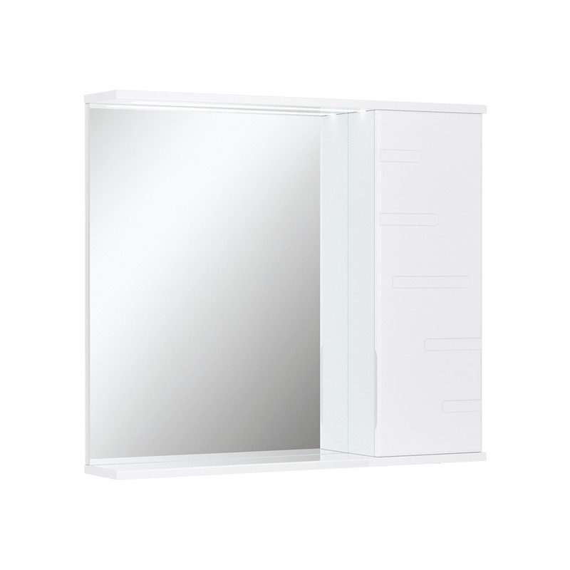 Зеркало-шкаф Joli 80, с LED подсветкой, правый, белый, VOLNA