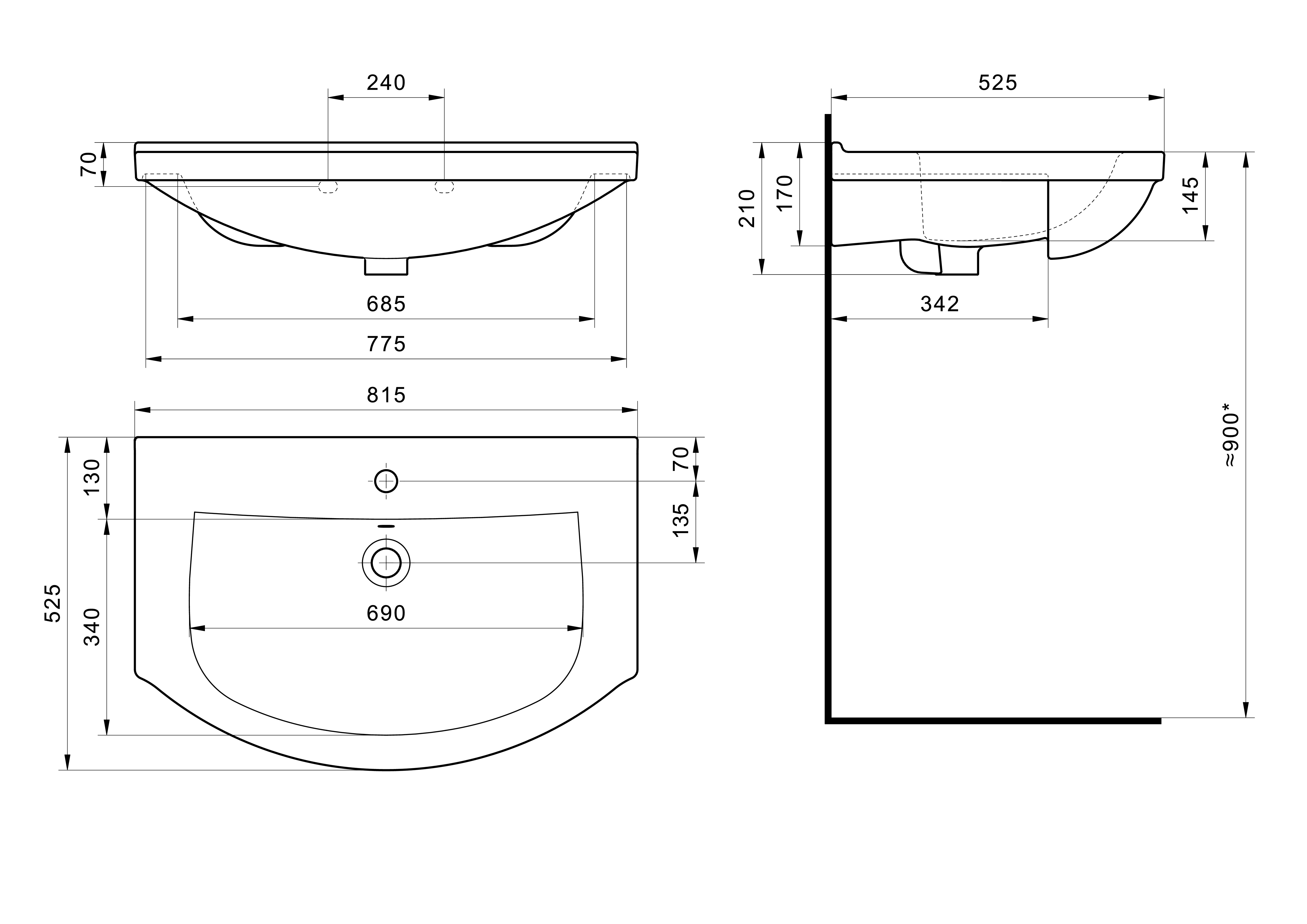 Раковина SANTEK Эльбрус 80 мебельная белый (WH109653)