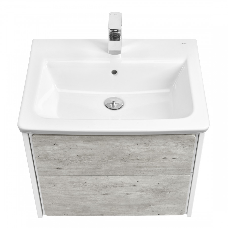RONDA Тумба под раковину GAP 60, бетон/белый глянец, ROCA