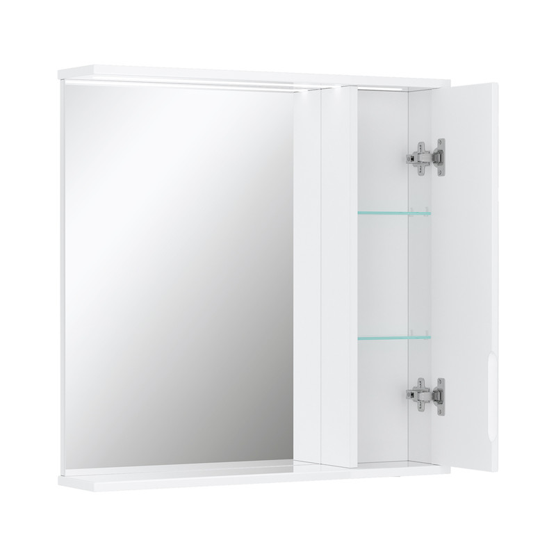 Зеркало-шкаф Joli 70, с LED подсветкой, правый, белый, VOLNA