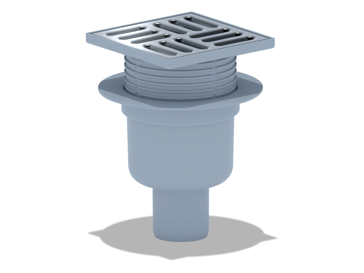 Трап верт.вып.50 регул. с реш.  12х12 металл. сухой ANI PLAST