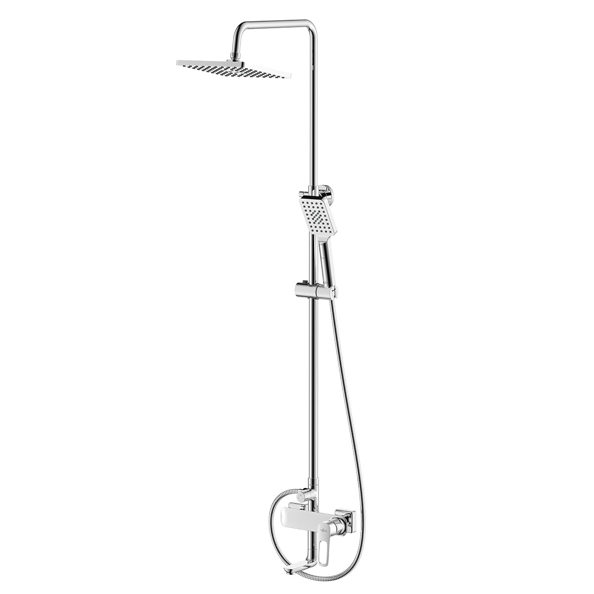 RS46 Смеситель для ванны, корот.пов излив верхн.лейка "Троп.дождь", р/ОД, хром, ROS, RS46-46