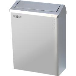 Контейнер для мусора настенный из нержавеющей стали матовый 23 л. С крышкой
