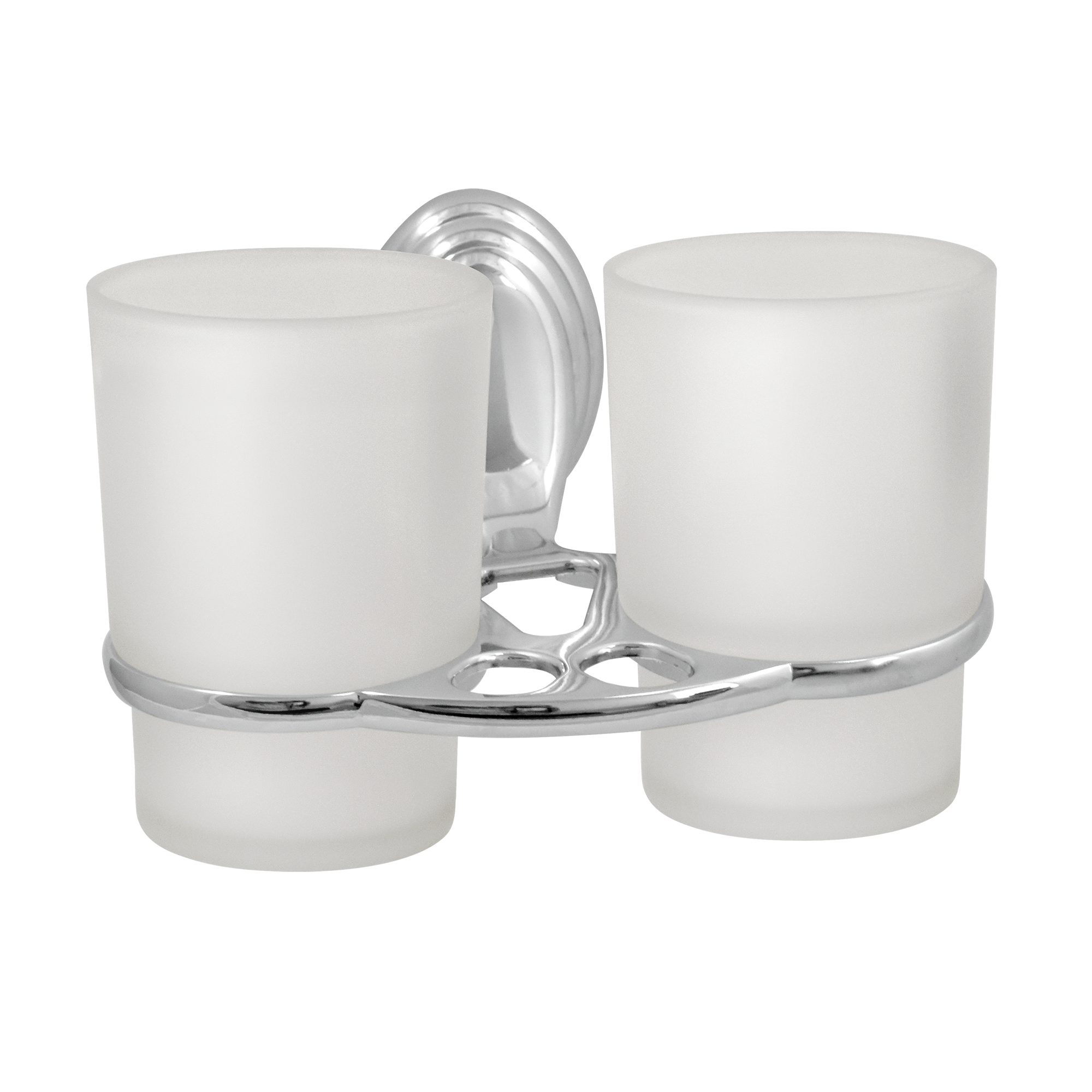 Подстаканник двойной "Solinne", 15122, хром, стекло-сатин, Коллекция Classic