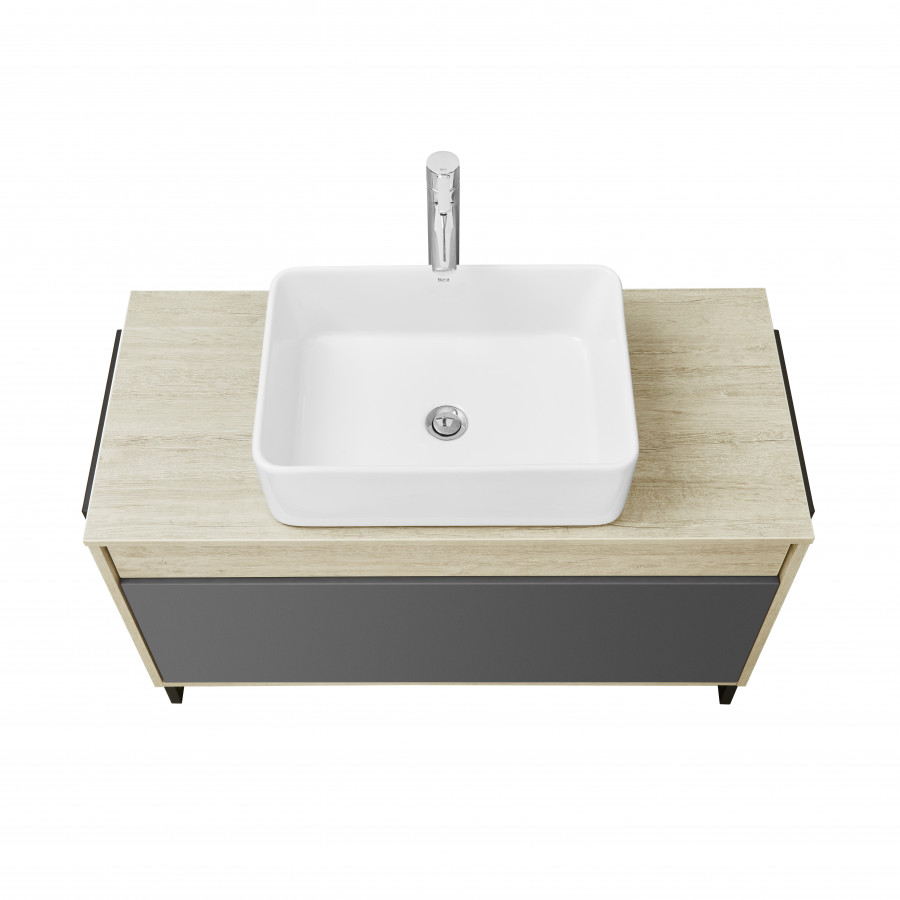 Тумба ЛОФТ УРБАН 100, серый графит, дуб орегон (под раковину MILA 40, MILA 35)