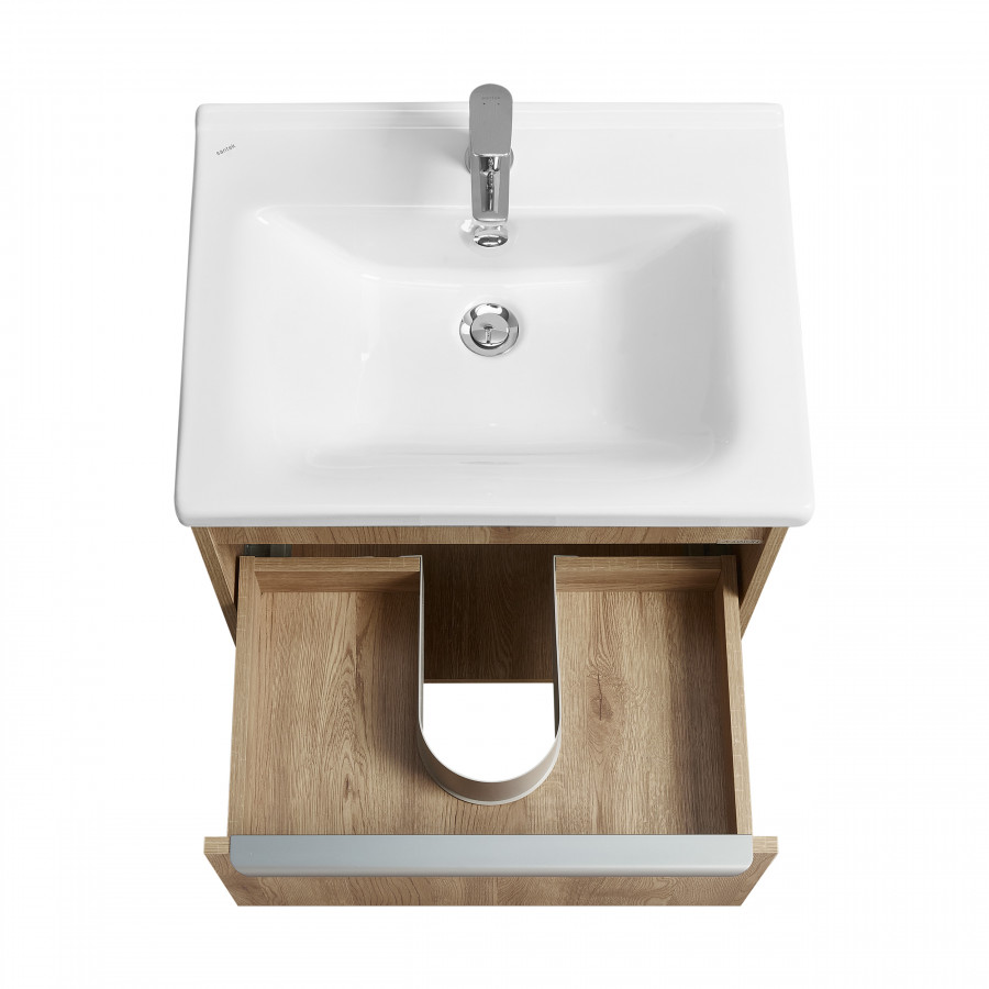 Тумба-умывальник ХОУП 60, 1 ящ., подвесная, орех (под раковину МИРАНДА 60)