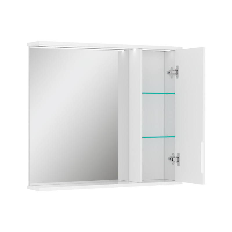 Зеркало-шкаф Lake 80, с LED подсветкой, правый, белый, VOLNA