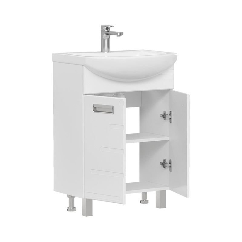 Тумба Joli 60, напольная, 2 дв., белая (под раковину Балтика 60), VOLNA