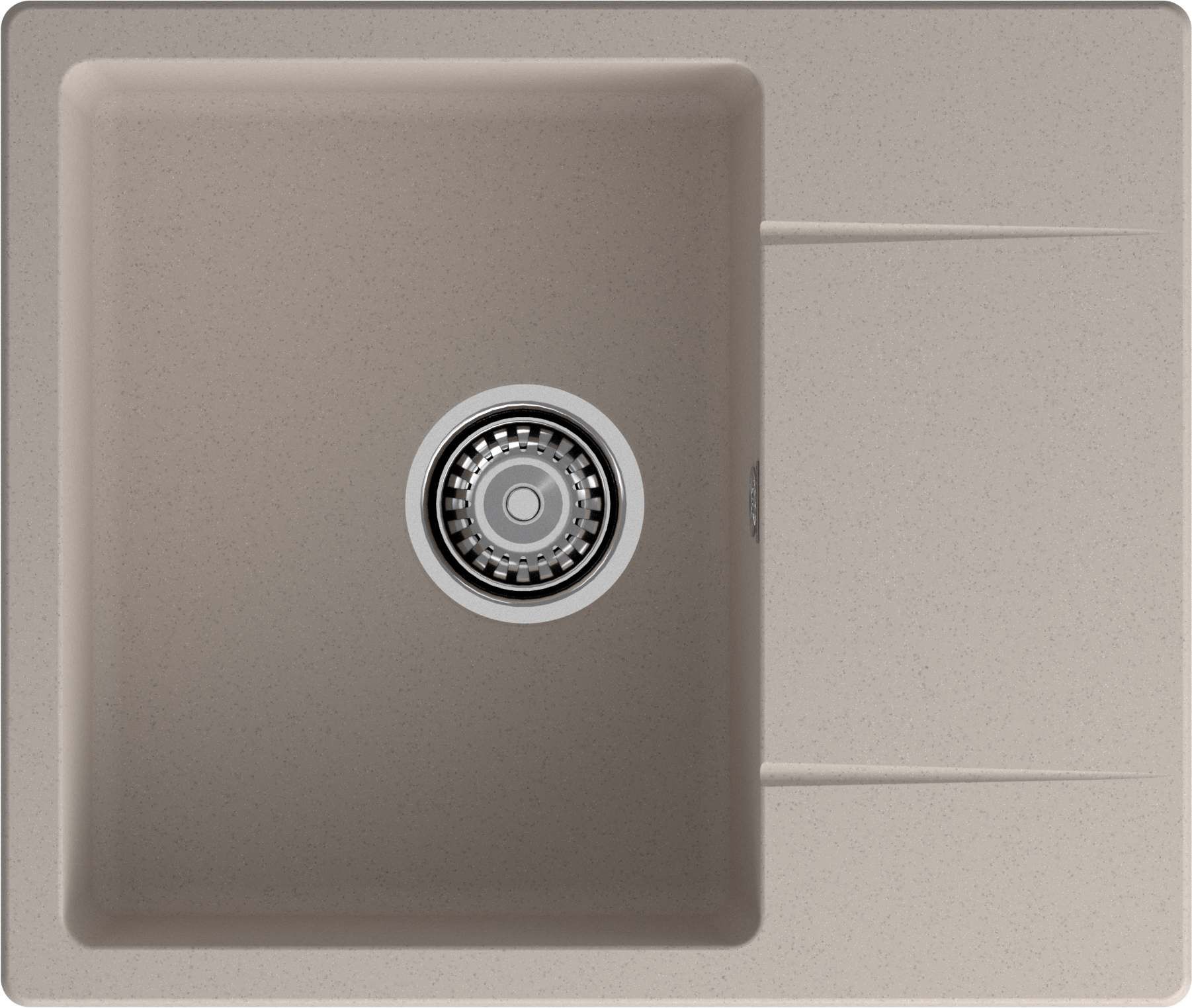 GRANFEST Мойка URBAN 258L 1-чаша+крыло 580*490мм песочный арт.GF-UR-