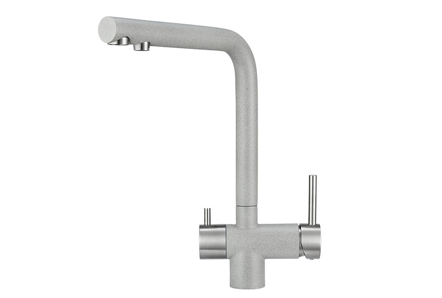 2305, БАЗАЛЬТ Смеситель для кухни однорыч., с подкл. для питьевой водысер., GRANULA