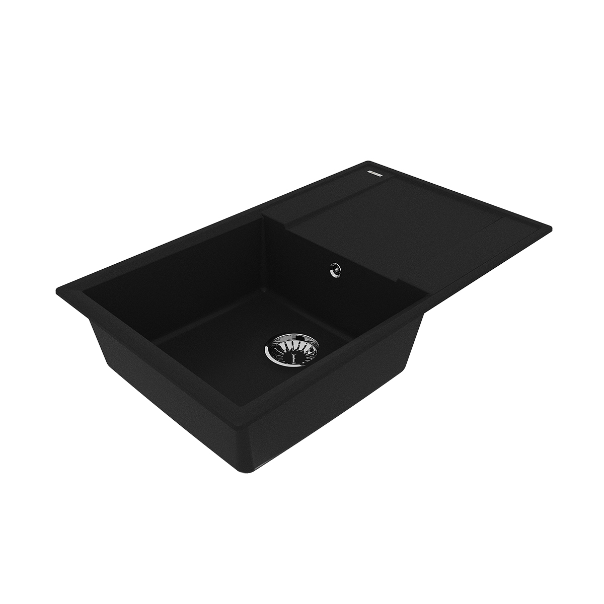Кухонная мойка Lemark IMANDRA 840 врезная прямоугольная с крылом из кварцгранита, Антрацит 