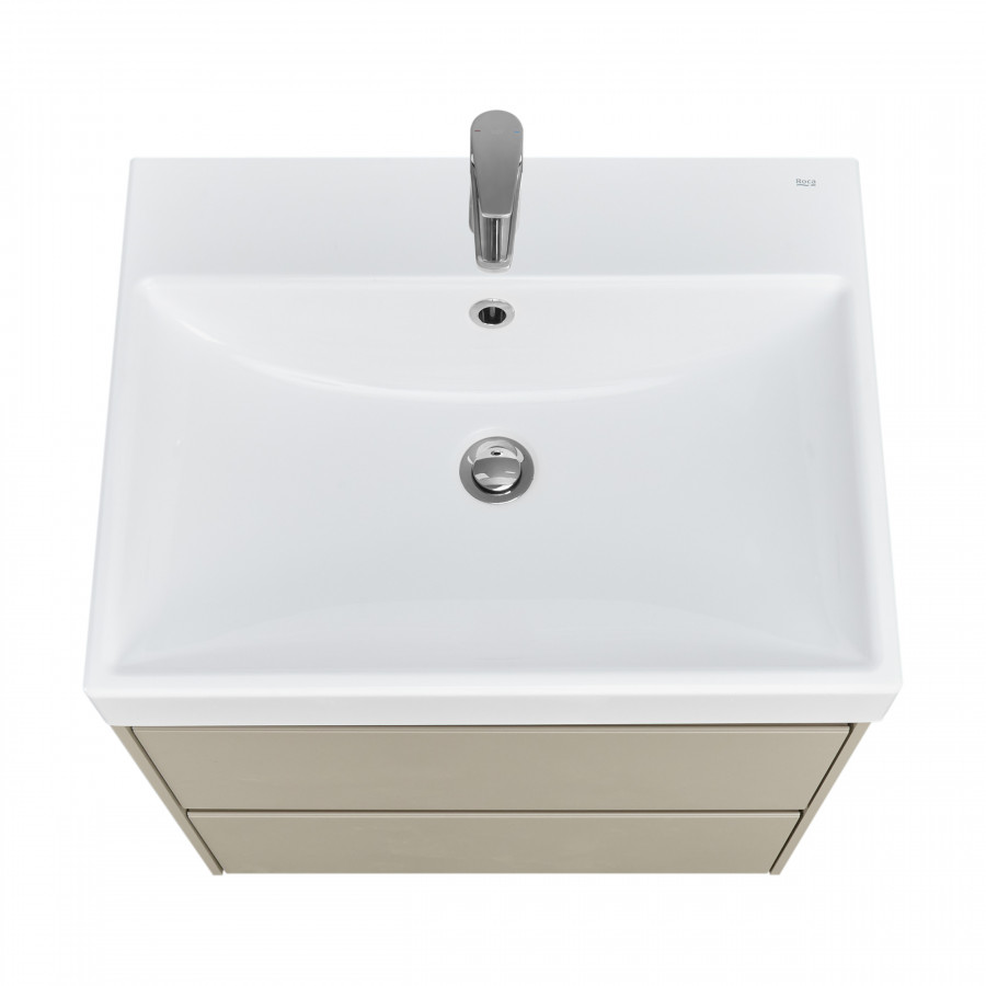 ONA Модуль для раковины 600 мм, 585x450x565 мм, с 2 ящ., бежево-серый матовый, ROCA