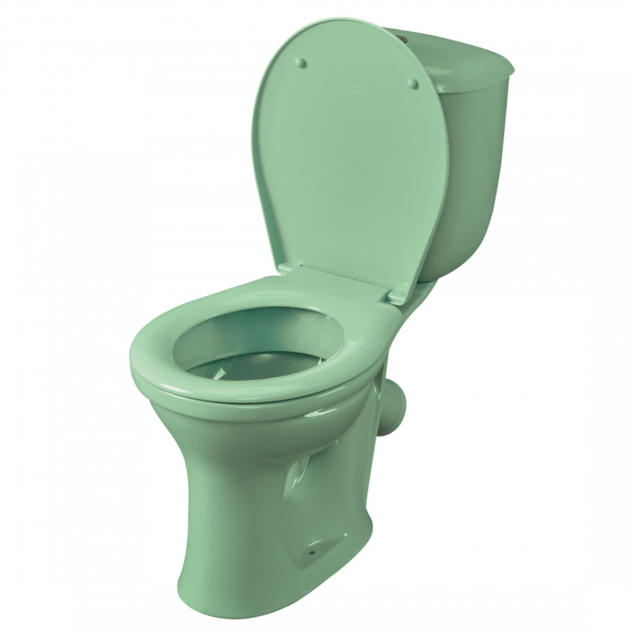 Унитаз-компакт Виктория косой выпуск, н/п., кноп. арматурой и сиденьем полипропилен, салатовый SANTE