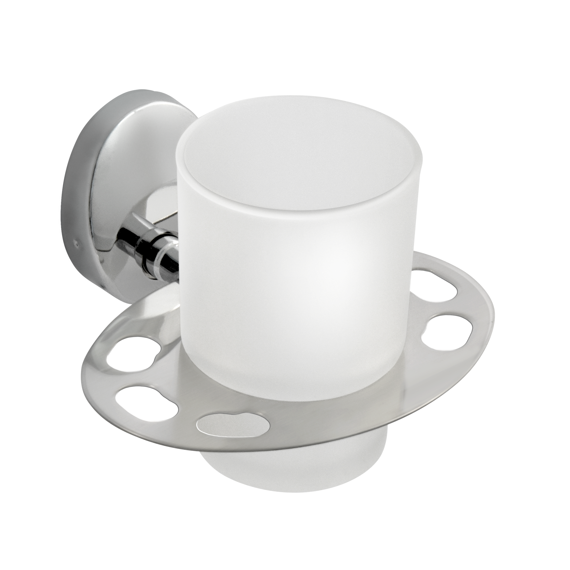 Подстаканник одинарный  "Solinne", 16121, хром, стекло-сатин, Коллекция Modern