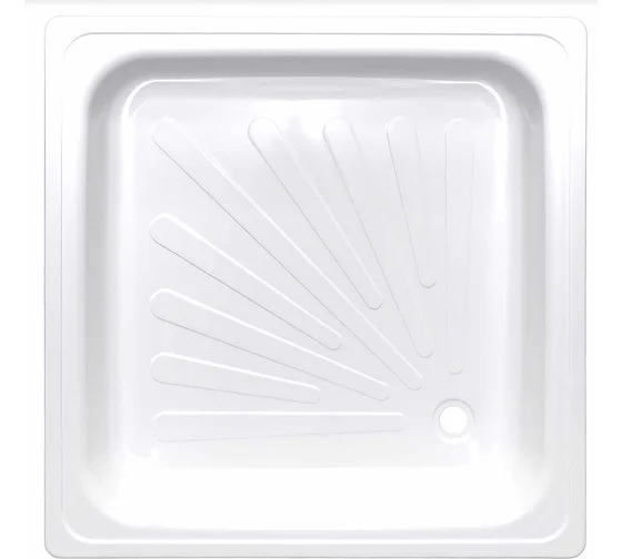 ANTIKA Поддон душевой стальной эмалированный 70х70х15 см., слив D-52мм.