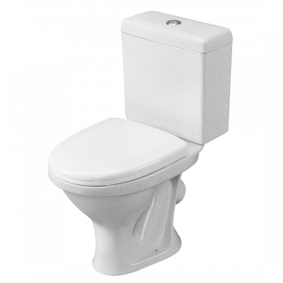 Унитаз-компакт "ФОРВАРД" косой вып.,с 1-реж.арм., сид. п/п Уклад,крап на белом, SANTERI 