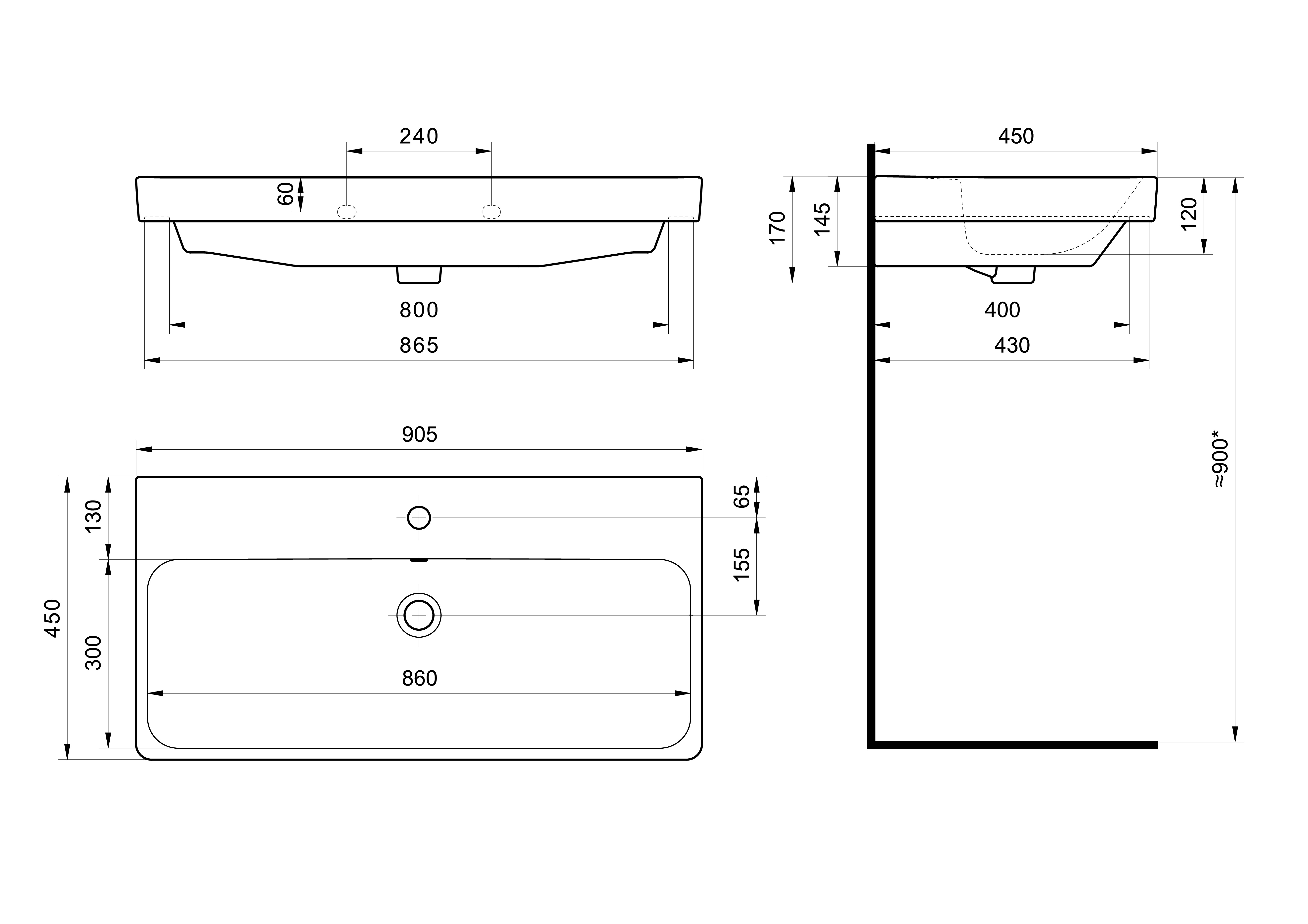 Раковина SANTEK Адриана 90 мебельная белый (WH501629)