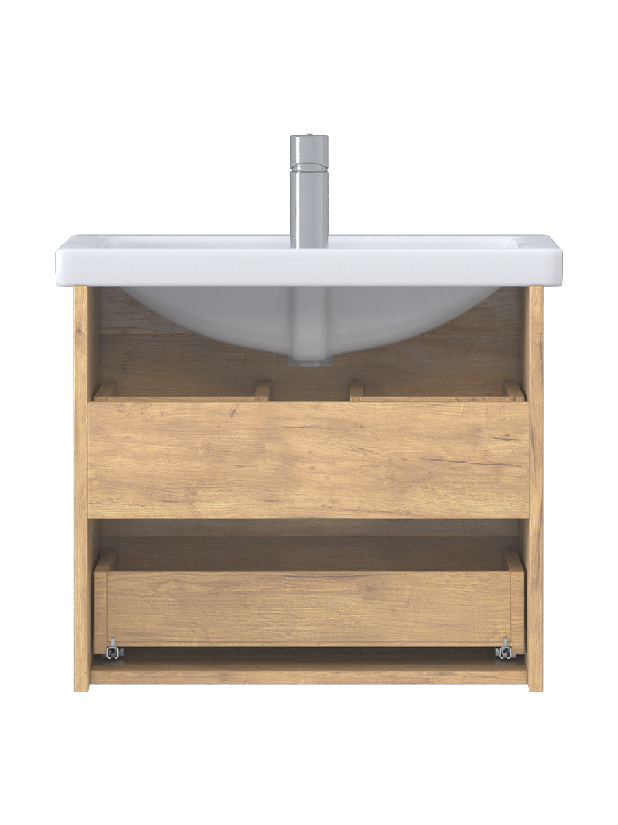 Тумба Fusta 60, подвесная, 2 ящ., дуб золотой, в разборе (под раковину Фостер 60)