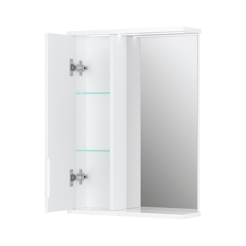 Зеркало-шкаф Joli 50, с LED подсветкой, левый, белый, VOLNA
