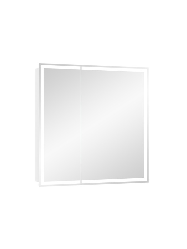 Зеркало-шкаф Allure Led 800х800 с датчиком движения, розеткой
