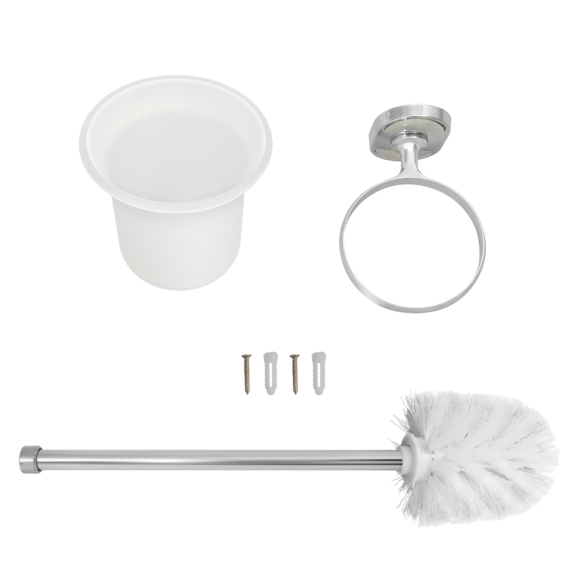 Туалетный ершик "Solinne", хром, стекло-сатин, Коллекция Element
